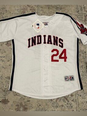 Majestic Authentic Cleveland Indians Manny Ramirez Throwback Jersey